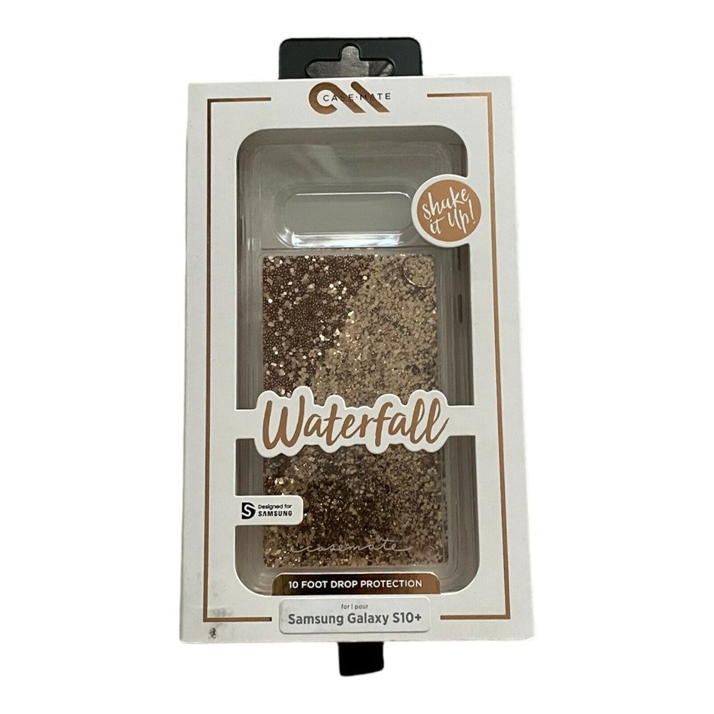 Case-Mate Waterfall Liquid Glitter Gold Case For Samsung Galaxy S10+ Plus
